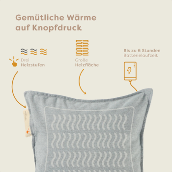 Preview: Pleafs Heizkissen Outdoor 45x45cm Spanich Grey, 1100g